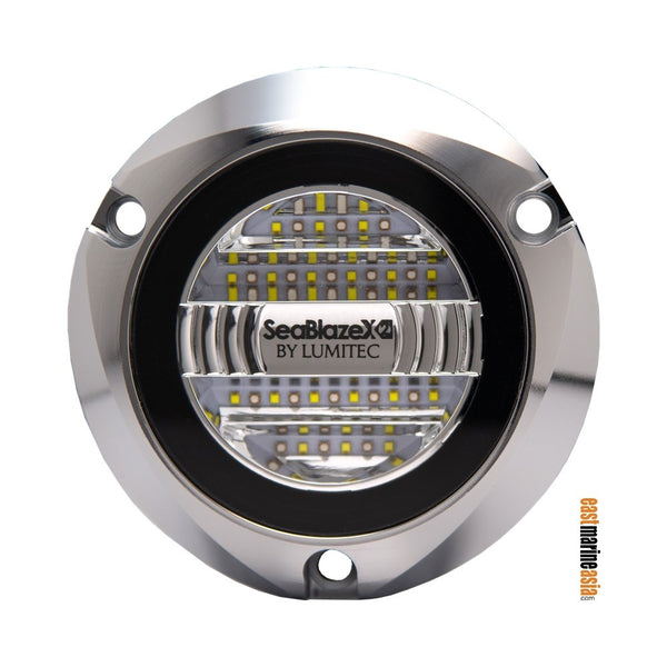 Lumitec SeaBlaze X2 Polished Bronze Housing LED Underwater Light - White / Blue
