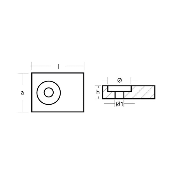 Tecnoseal 01204AL Suzuki Small Block Anode - Zinc