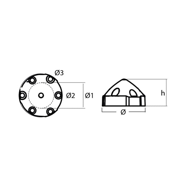 Tecnoseal Max Prop Multi-fit Propeller Anode - Zinc
