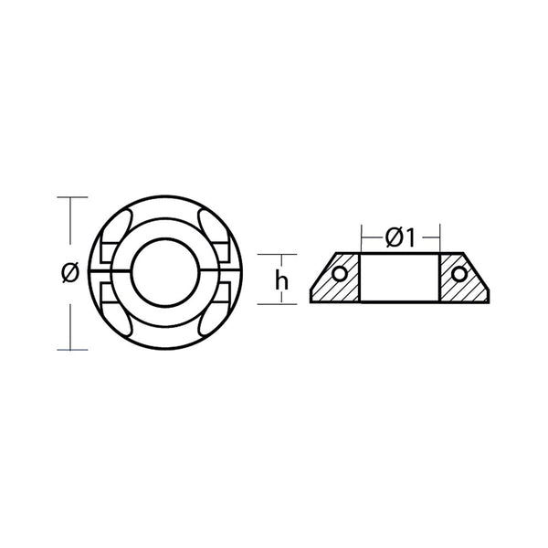 Tecnoseal Max Prop Propeller Collar Anode - Zinc
