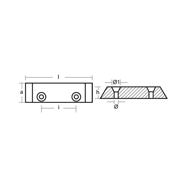 Tecnoseal 00205 Saipem Flaps Rudder Anode - Zinc
