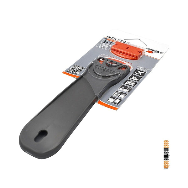 ScrapeRite Plastic Safety Scraper SRT33GPO - Tradesman Standard Holder with 6-Pack Combo GPO