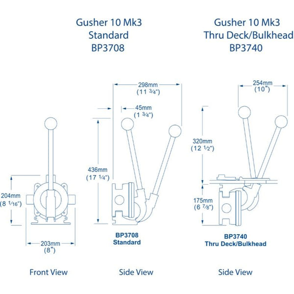 Whale BP3708 Gusher 10 On Deck / Bulkhead Manual Bilge Pump